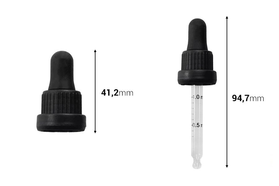 Σταγονομετρητής 30 ml με μαύρο φαρδύ καπάκι ασφαλείας, διαβάθμιση και πιπίλα σε μαύρο ΜΑΤ ή γυαλιστερό χρώμα - σε ατομική συσκευασία Σταγονομετρητής 30 ml με μαύρο φαρδύ καπάκι ασφαλείας, διαβάθμιση και πιπίλα σε μαύρο ΜΑΤ ή γυαλιστερό χρώμα - σε ατομική συσκευασία
