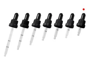Σταγονομετρητής 5 ml με μαύρο φαρδύ καπάκι ασφαλείας, διαβάθμιση και πιπίλα σε μαύρο ΜΑΤ ή γυαλιστερό χρώμα - σε ατομική συσκευασία-5