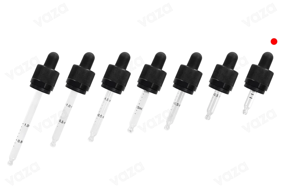 Calibrated clear glass CRC dropper 5 ml with rubber teat in black color-image_group