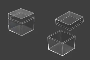 Box für Hochzeitsbevorzugung - Taufe transparent, quadratisch - 12 Stk-1