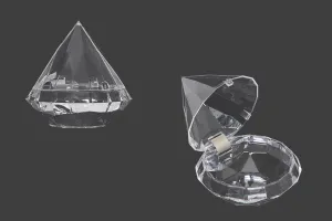 Box for wedding - christening favor, plastic in the shape of a diamond - 12 pcs-1