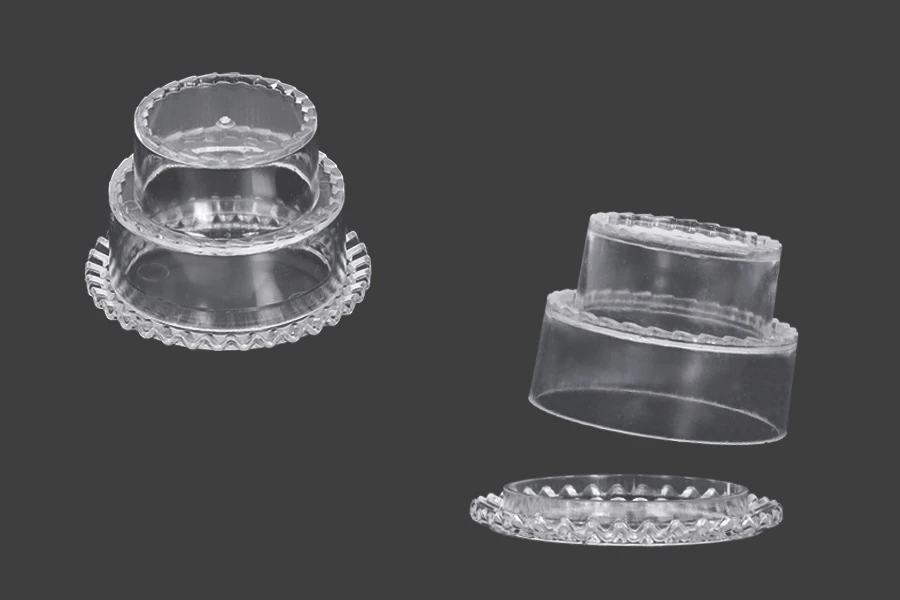 Kουτάκι για μπομπονιέρα γάμου - βάπτισης 65x45 mm διάφανο, πλαστικό - 12 τμχ