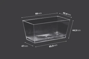 Cup (bowl) 140 ml in rectangular shape for sweets - 25 pcs-2