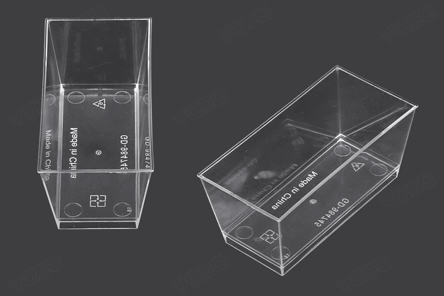 Cup (bowl) 140 ml in rectangular shape for sweets - 25 pcs-image_product