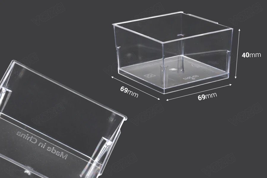 Cup (bowl) 150 ml in square shape for sweets - 25 pcs-photo_dimensions