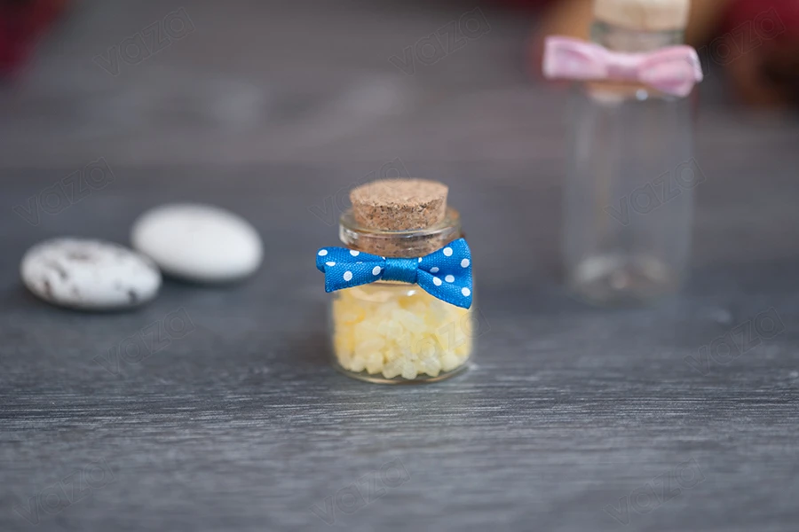 Polka dot pre-tied bows to decorate wedding and christening favors, jars and bottles Polka dot pre-tied bows to decorate wedding and christening favors, jars and bottles-image_group