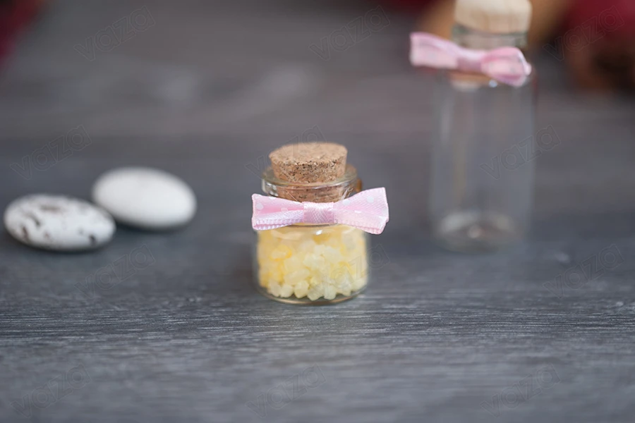 Polka dot pre-tied bows to decorate wedding and christening favors, jars and bottles Polka dot pre-tied bows to decorate wedding and christening favors, jars and bottles-image_group