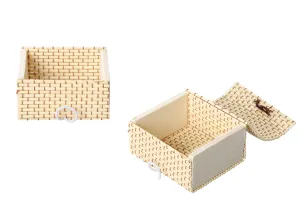 Wood square box bamboo for favors-2