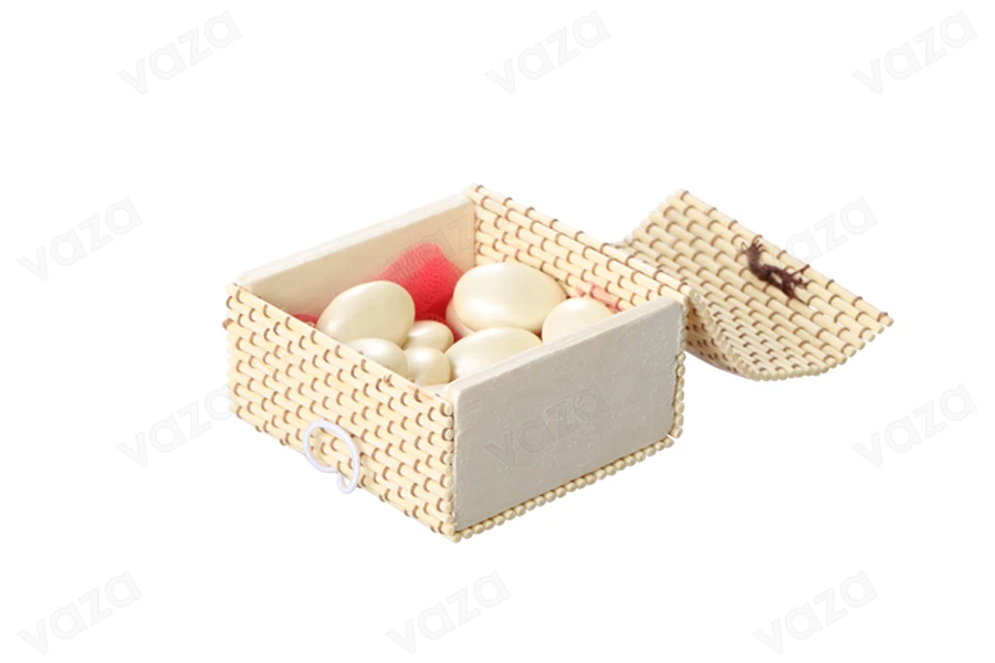 Viereckiges Bambus- Kästchen für Gastgeschenke-