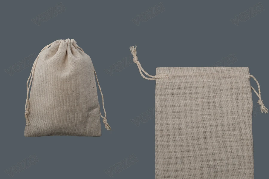 Stoffsäckchen, beige 100x140mm -50 Stücke Stoffsäckchen, beige 100x140mm -50 Stücke-bildabmessungen
