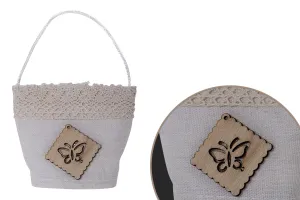 Handgemachte Beutel beige für Gastgeschenke  64x45x73mm- 12 Stücke-1