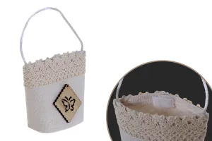 Handgemachte Beutel beige für Gastgeschenke  64x45x73mm- 12 Stücke-2