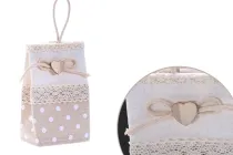 Pungji të punuara me dorë për bomboniere, ngjyrë bezhë me pika 75x46x120 mm - 12 copë Pungji të punuara me dorë për bomboniere, ngjyrë bezhë me pika 75x46x120 mm - 12 copë-imazh_produkt