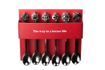 Teelöffel aus Kunststoff, gunmetal in verschiedenen Formen- in einer Packung mit 24 Stücken-produktbild