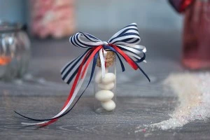 Tube de verre pour dragées de mariage - baptême avec liège naturel-5