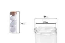 Tube de verre pour dragées de mariage - baptême avec liège naturel Tube de verre pour dragées de mariage - baptême avec liège naturel
