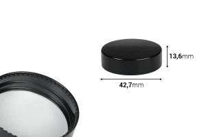 Black matte plastic cap with inner liner-2