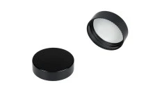 Black matte plastic cap with inner liner Black matte plastic cap with inner liner