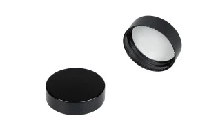 Black matte plastic cap with inner liner