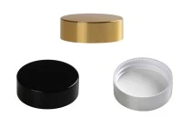 Kunststoffdeckel mit Aluminiumbeschichtung und Innendichtung für 30 ml Gläser Kunststoffdeckel mit Aluminiumbeschichtung und Innendichtung für 30 ml Gläser