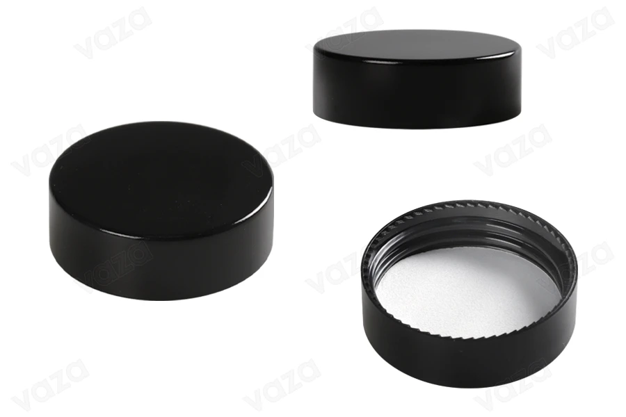 Black plastic lid with inner gasket for 30 ml jars Black plastic lid with inner gasket for 30 ml jars-image_product