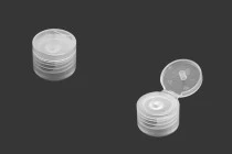 Καπάκι flip top PP24 πλαστικό, διάφανο Καπάκι flip top PP24 πλαστικό, διάφανο