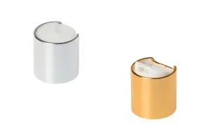 Disk-top plastic lid PP28 with aluminum coating in gold or silver color-1