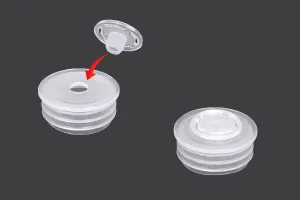 Tappo di plastica con copertura per bottiglie PP28 - 50 pezzi.