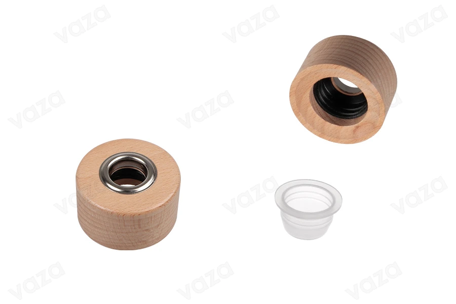 Wooden cap for aromatic bottles PP28 with plug and hole for sticks Wooden cap for aromatic bottles PP28 with plug and hole for sticks-image_product