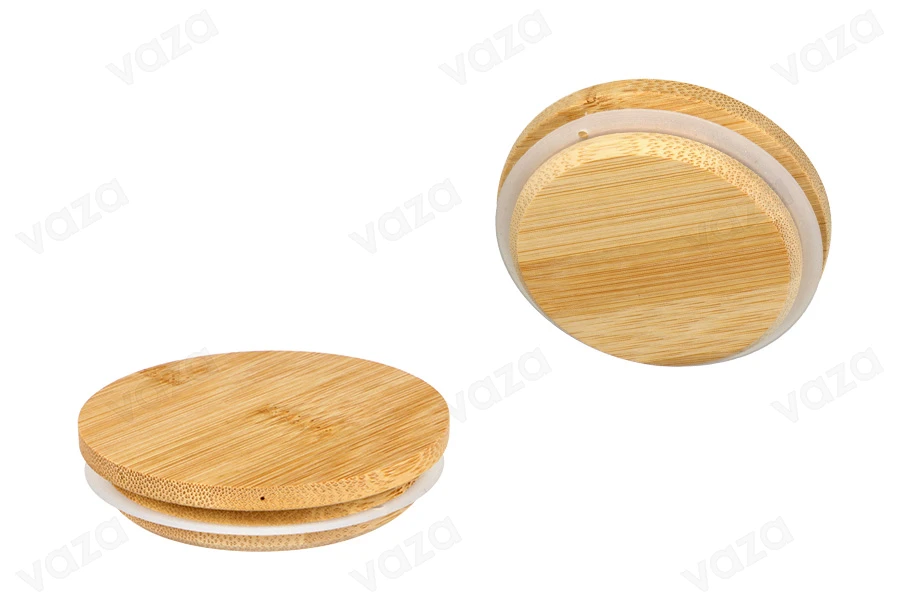 Wooden cap with rubber for jars with inner diameter of neck 71 mm-produktbild