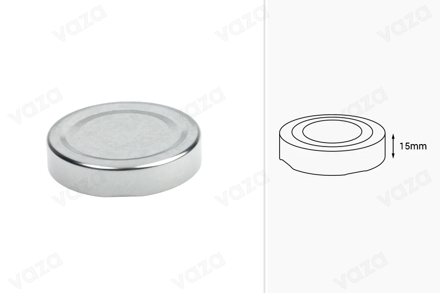 Metal Cap T.O. 63 Deep in silver without a seal button-image_dimensions