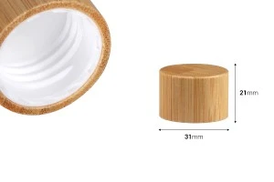 Plastic cap PP24 with bamboo coating and inner liner-2