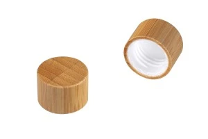 Plastic cap PP24 with bamboo coating and inner liner