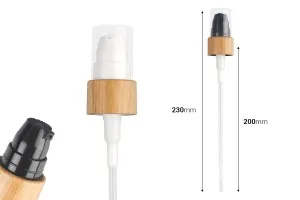 Αντλία κρέμας PP18 με επικάλυψη bamboo, πλαστικό εσωτερικό και διάφανο καπάκι-2