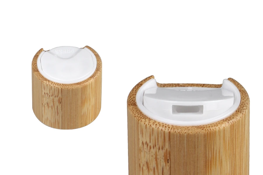 Disk top πλαστικό καπάκι PP24 με επικάλυψη bamboo Disk top πλαστικό καπάκι PP24 με επικάλυψη bamboo