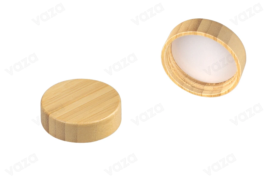 Bamboo cap with inner liner for jars 30 ml Bamboo cap with inner liner for jars 30 ml-image_product
