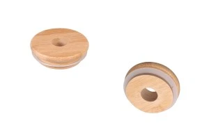 Wooden cap with rubber and hole for sticks