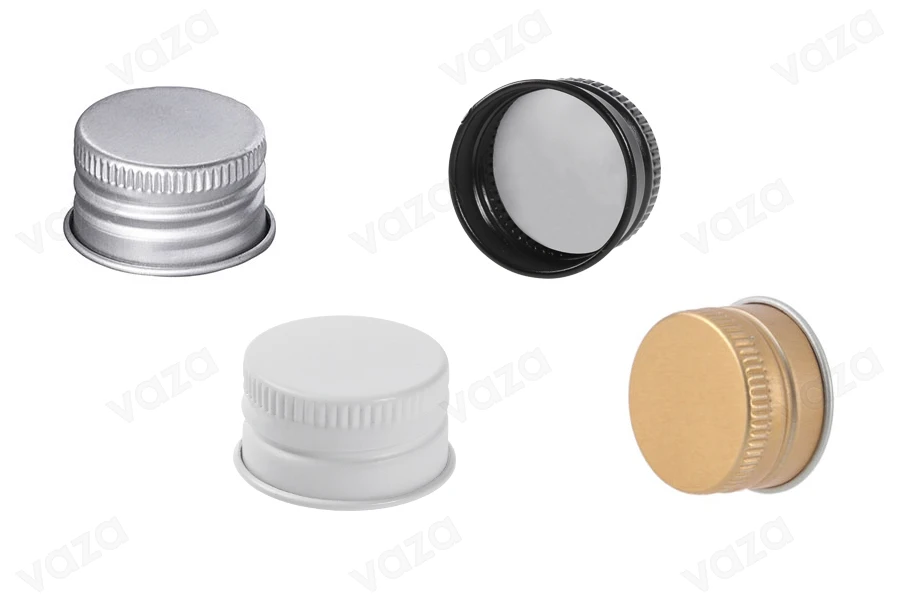 Tappo in alluminio a vite PP24x15 con liner, disponibile in vari colori.-immagine_prodotto