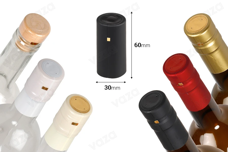 Καψύλιο 30x60 mm θερμοσυρρικνούμενο σε διάφορα χρώματα για μπουκάλι κρασιού - 20 τμχ Καψύλιο 30x60 mm θερμοσυρρικνούμενο σε διάφορα χρώματα για μπουκάλι κρασιού - 20 τμχ-εικόνα_διαστάσεις