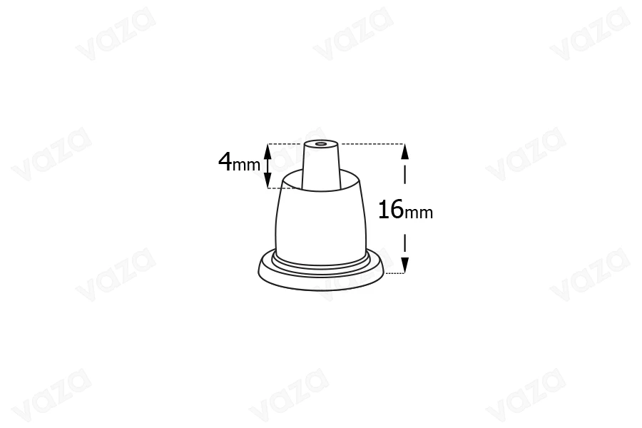Bouchon de sécurité en plastique PP18 noir avec écoulement interne - 50 pcs Bouchon de sécurité en plastique PP18 noir avec écoulement interne - 50 pcs-photo_dimensions
