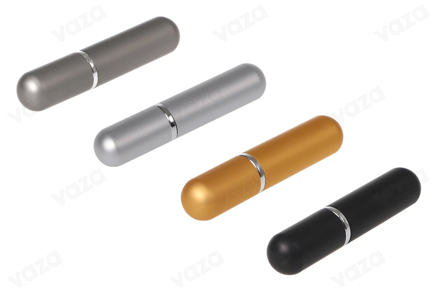 Glass bottle with 5 ml spray for perfume in a matte aluminum case-image_group