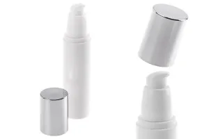 Airless white bottle 50 ml for cream with silver cap-3