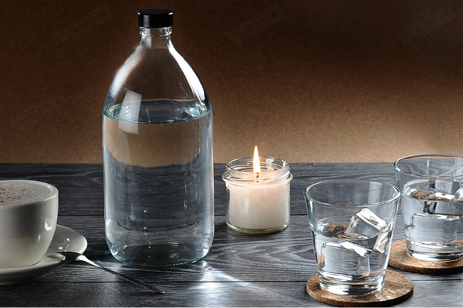 1000ml transparent glass bottle-