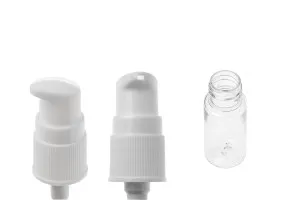 Bouteille PET de 10 ml avec pompe pour crème en lot de 12 pièces-2