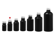 Γυάλινο μπουκαλάκι για αιθέρια έλαια 10 ml μαύρο αμμοβολής με στόμιο PP18
