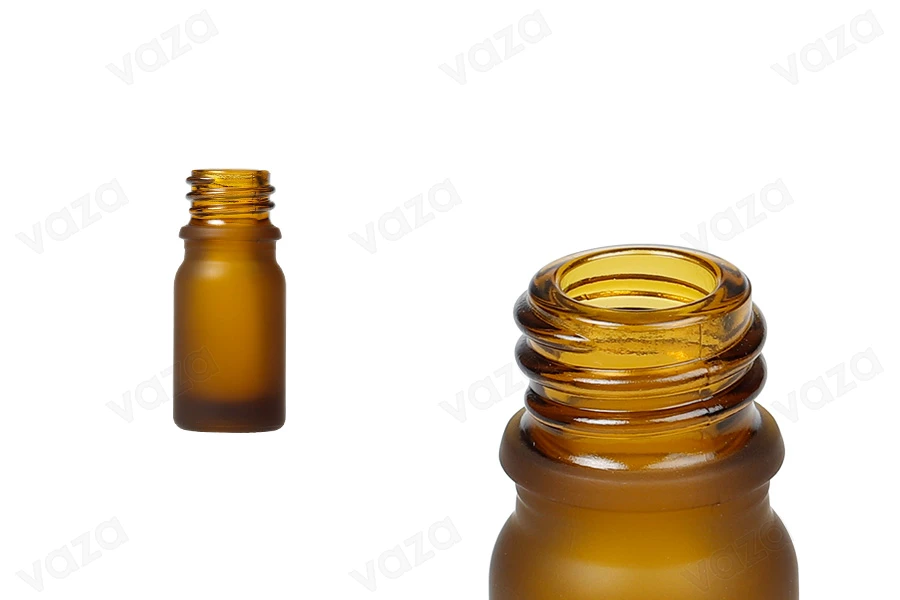 Γυάλινο μπουκαλάκι 5 ml για αιθέρια έλαια με στόμιο PP18 σε ανοιχτό καραμελέ ματ χρώμα Γυάλινο μπουκαλάκι 5 ml για αιθέρια έλαια με στόμιο PP18 σε ανοιχτό καραμελέ ματ χρώμα-εικόνα_προϊοντική