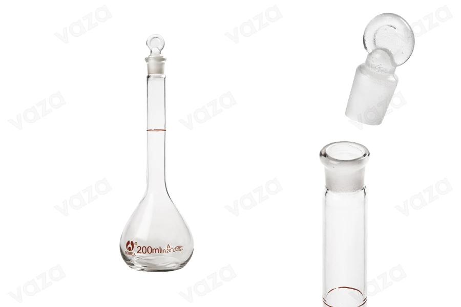 Flacone graduato in vetro da 200 ml con tappo in vetro-εικόνα_προϊοντική