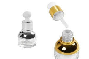 Bottiglietta da 20 ml in vetro con contagocce, gocciolatoio e tappo di scarico.-1