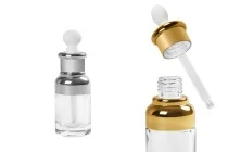 Μπουκαλάκι 30 ml γυάλινο με σταγονόμετρο, αποστραγγιστήρα και καπάκι Μπουκαλάκι 30 ml γυάλινο με σταγονόμετρο, αποστραγγιστήρα και καπάκι