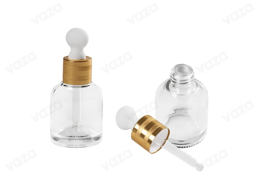 Kosmetikflasche 30ml aus Glas mit Pipette, Abfluss und Deckel Kosmetikflasche 30ml aus Glas mit Pipette, Abfluss und Deckel-bildabmessungen